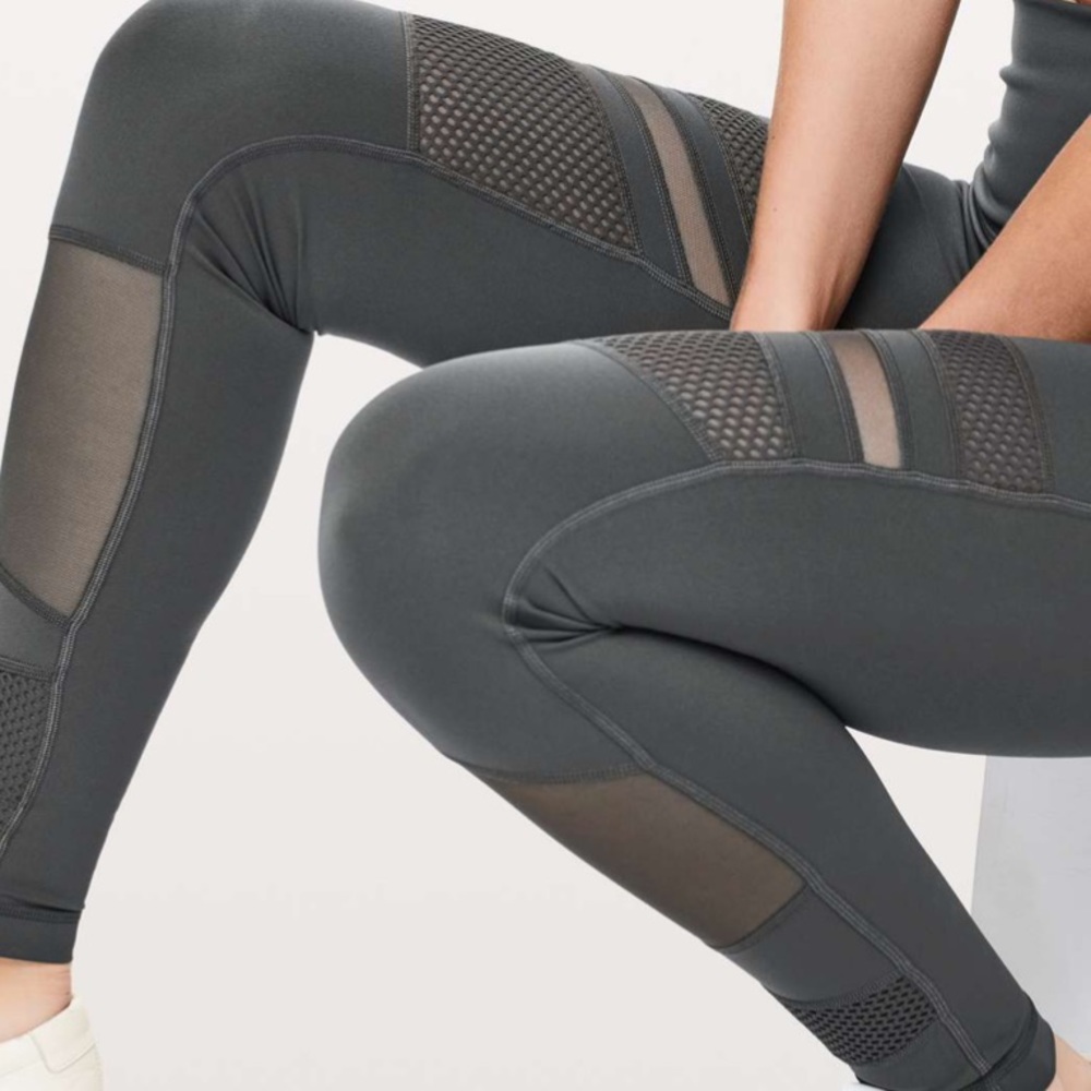 🌿Rare NWT Lululemon Wunder Under Tight 28” Mix and Mesh